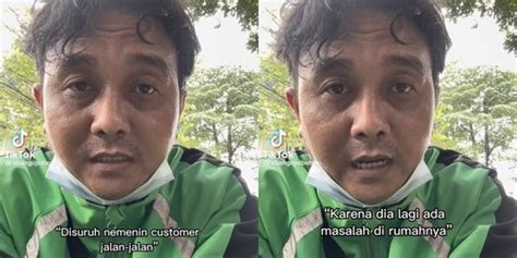 Viral Aksi Driver Ojol Temani Costumer Healing Jalan Jalan Ke Taman