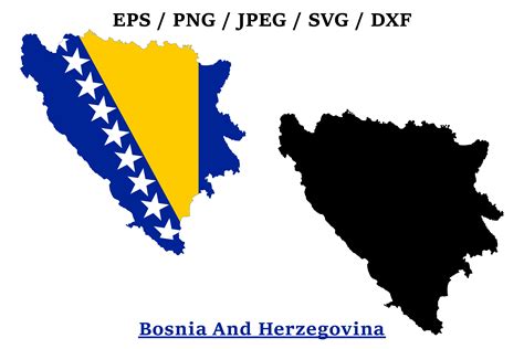 Bosnia and Herzegovina National Flag Map Graphic by terrabismail ...