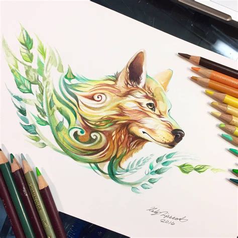 Summer Wolf By Lucky978 Marker Art Color Pencil Art Colorful Art