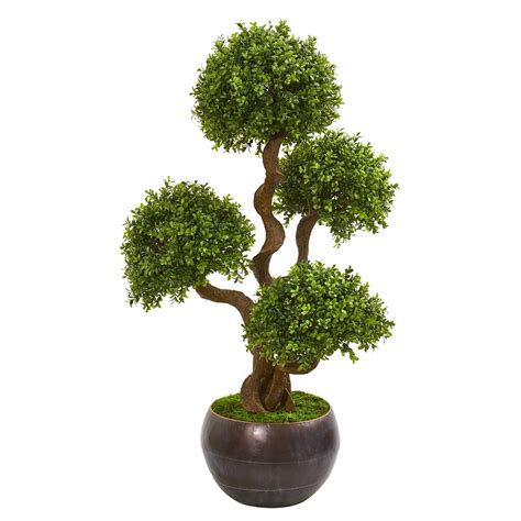 44” Four Ball Boxwood Artificial Topiary Tree in Planter | Nearly Natural
