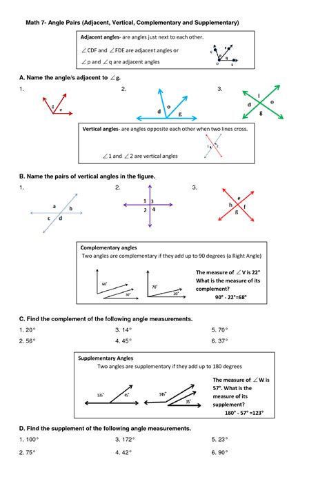 Geometry Worksheets Angles Worksheets Worksheets Library