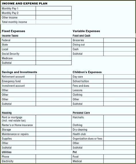 Church Income And Expense Statement Template Excel Template