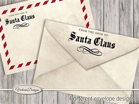 Santa Letter Template Santa Envelope Christmas Letter Package Santa Claus Letters Envelope