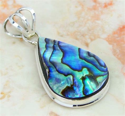 Australian Shell Pendant Handmade Paua Shell Pendant Sterling