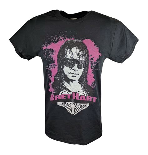 Bret Hitman Hart Profile WWE Mens Black T Shirt EBay