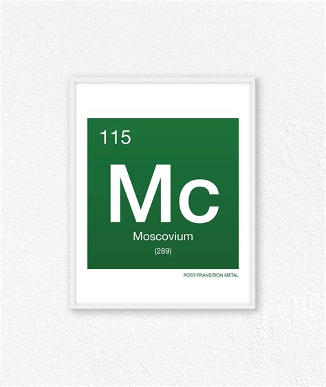 115 Moscovium Periodic Table Element Periodic Table Of Etsy