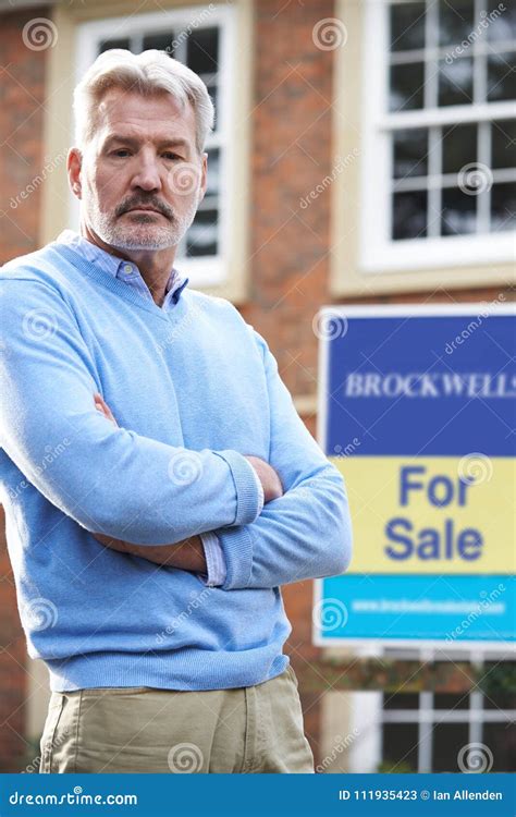 Mature Man Forced To Sell Home Through Financial Problems Stock Image Image Of Bankruptcy