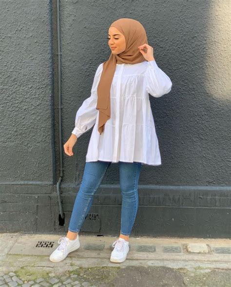 21 Inspiring Looks To Wear The White Shirt Hijab Fashion Inspiration