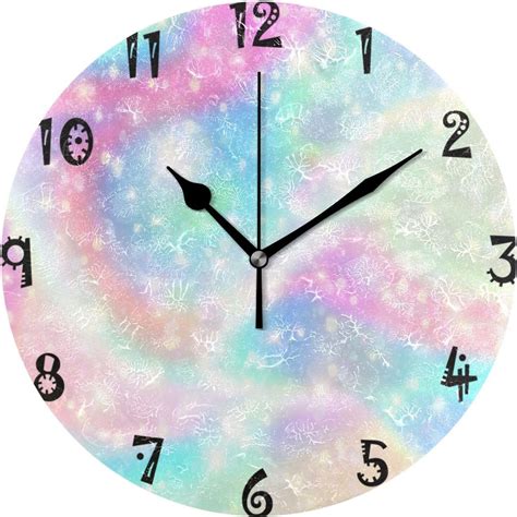 Gzhjmy Colorful Dream Galaxy Wall Clock Silent Non Ticking Inch