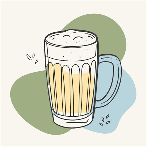 Un dibujo de un vaso de cerveza con una espuma espumosa en él Vector