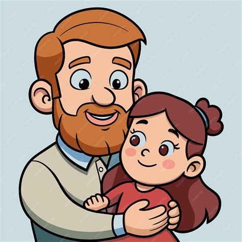 Premium Vector Fatherdaughter Bond Heartwarming Vector Cartoon Hug