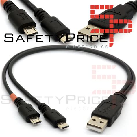 Cable Divisor USB 2 0 A Macho Doble Micro USB V2 0 25 Cm Safetyprice