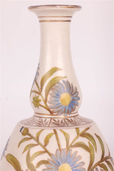 Doulton Lambeth Carrara Floral Painted Vase For Sale At 1stdibs