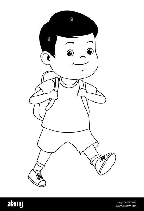 School Boy Cartoon Black And White