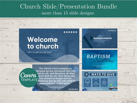 Church Slide Bundle, Church Announcement Slide Pack, Baptism ...