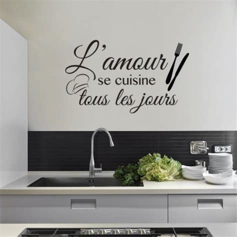 L Amour Se Cuisine Tous Les Jours Stickers Muraux Citation Cuisine