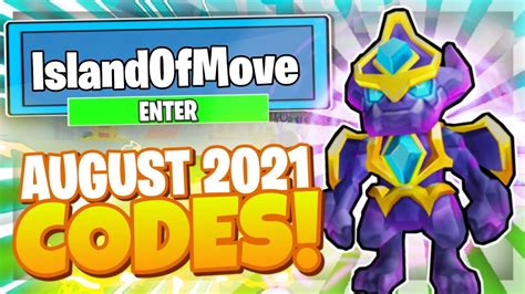 AUGUST 2021 ISLAND OF MOVE CODES ALL NEW SECRET OP CODES Roblox