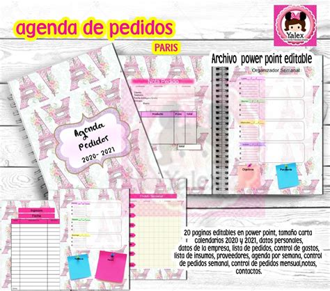 Agenda Pedidos Emprendedora Digital Imprimible Editable Mercadolibre