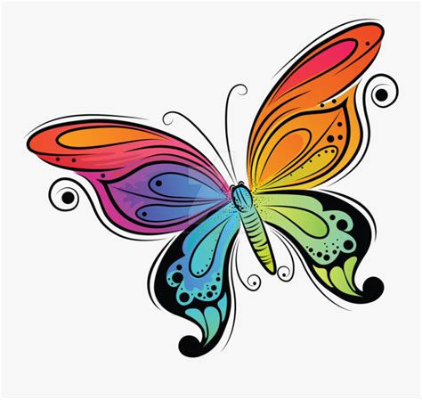 Rainbow Butterfly Cartoon