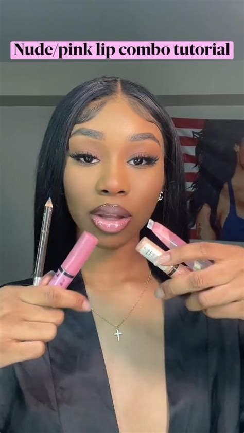 Nude Pink Lip Combo Tutorial Dark Skin Makeup Natural Glam Makeup Lip Makeup