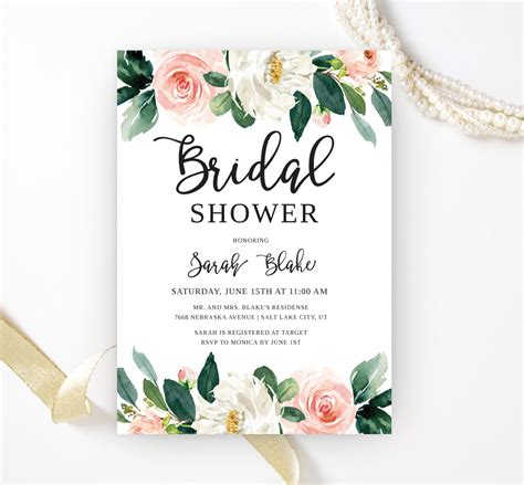 Floral Bridal Shower Invitations - LemonWedding