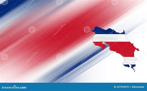 Mapa De La Bandera De Costa Rica Stock de ilustración - Ilustración de ...