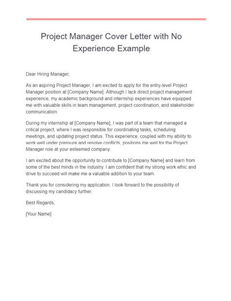 Project Manager Cover Letter 21 Examples PDF