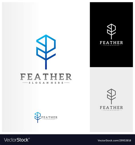 Feather logo design template simple Royalty Free Vector