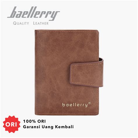 Jual BAELLERRY DR102 Dompet Pria Pendek Lipat RFID Bahan Kulit PU