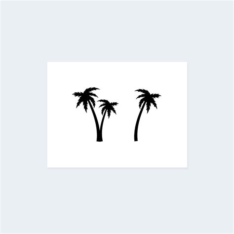 Palm Tree Tattoo set of 2 Palm Tree Temporary Tattoo / - Etsy