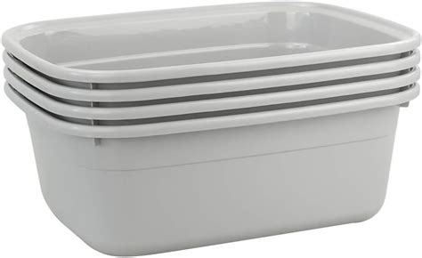 Fiaze 14 Quart Plastic Wash Tub Dish Pan Basin Set Of 4 Kitchen And Dining