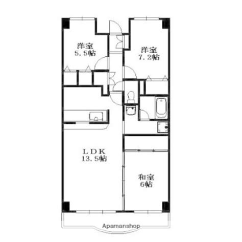 京成本線 鬼越駅 地上3階建て 築27年 千葉県市川市北方002 12 7万円／3ldk 和室6 洋室5 5 洋室7 2 Ldk13 5 ／70 06㎡ ｜賃貸物件 賃貸マンション