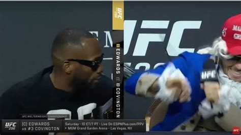 WATCH | Leon Edwards throws water bottle at Colby Covington after 'Chaos' brings up the Brit's ...