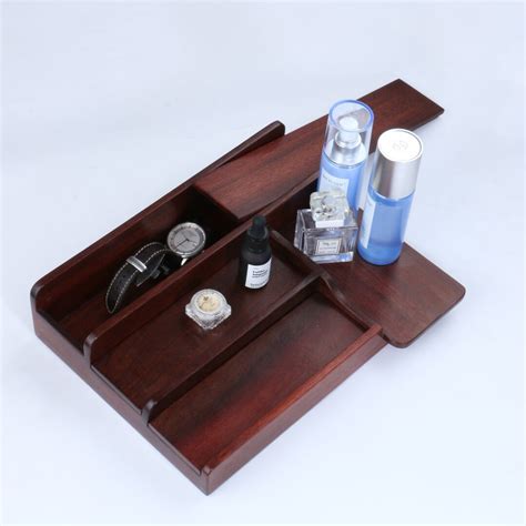 Cologne Bottle Wood Shelf Perfume Bottle Organizer 4 Tiered Solid