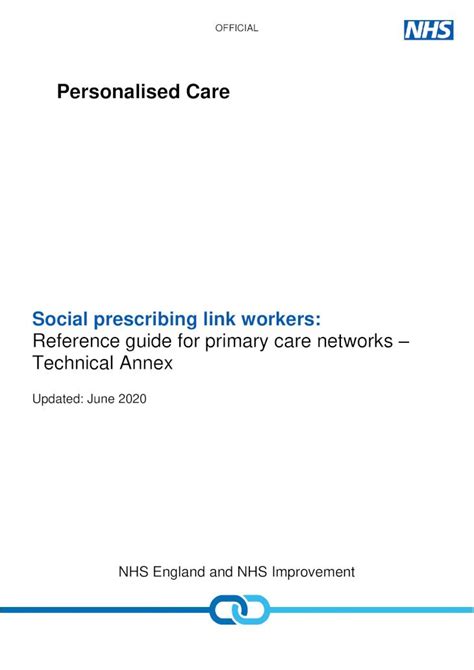 Pdf Social Prescribing Link Workers Reference Guide For