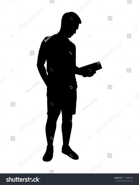 Man Reading Book Silhouette Vector Education Stock Vector Royalty Free