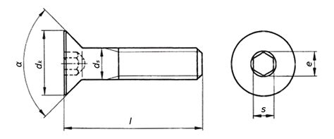 M Countersunk Bolt Dimensions