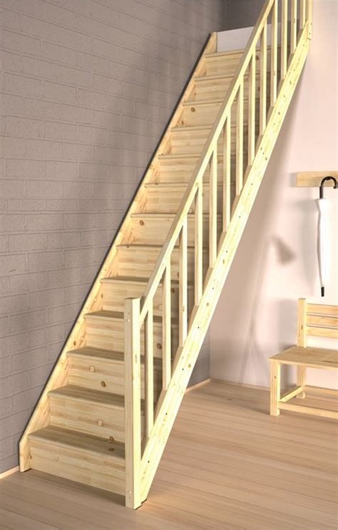 Handystairs Open Rechte Trap Vega Grenenhout Cm Breed