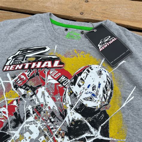 Renthal Casual T Shirt Motocross Mx Bars Adult Mens Tracker Tee Grey Ebay