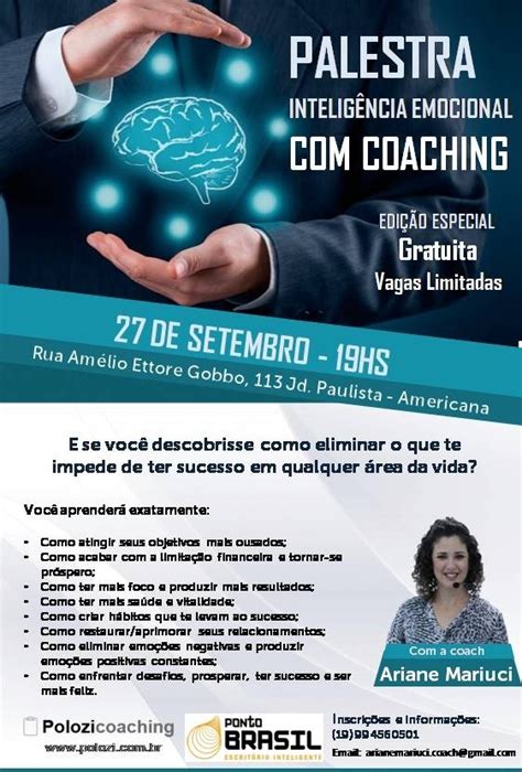 Palestra Gratuita De Intelig Ncia Emocional E Coaching Ponto Brasil