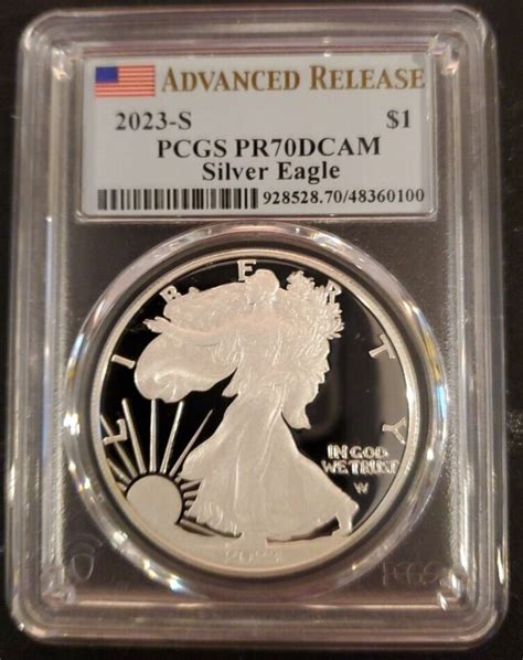 S Pcgs Proof Pf Dcam Advanced Release Silver Eagle Classic Flag