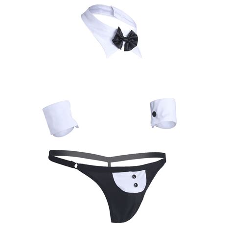 Sexy Mens Waiter Lingerie Tuxedo G String Thong Briefs Underwear T Back Costume EBay