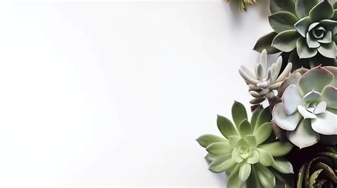 Banner With Succulents Copy Space Background Stock Photo