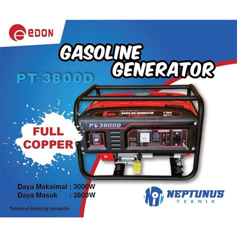 Jual GENSET 3800 Watt EDON 3800 Gasoline Generator Generator Bensin 4