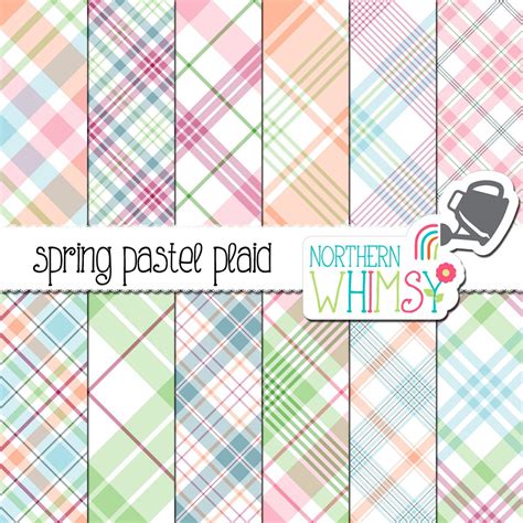 Spring Pastel Seamless Diagonal Plaid Digital Paper Northern Whimsy