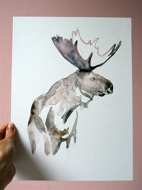 ORIGINAL Moose Watercolor painting Moose ART Watercolor