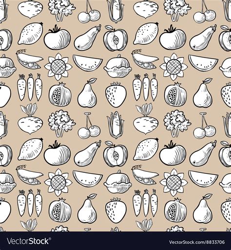 Fruits And Vegetables Seamless Pattern Royalty Free Vector