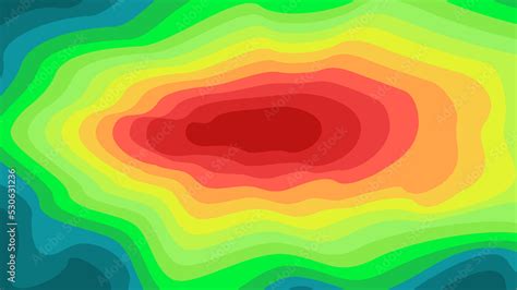 Vector Graphic Of Color Topographic Contour Map With Combination Spectrum Colors Topographic