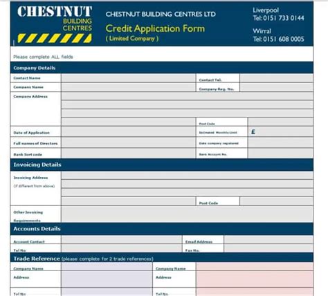 20 Free Credit Application Form Templates Excel Templates