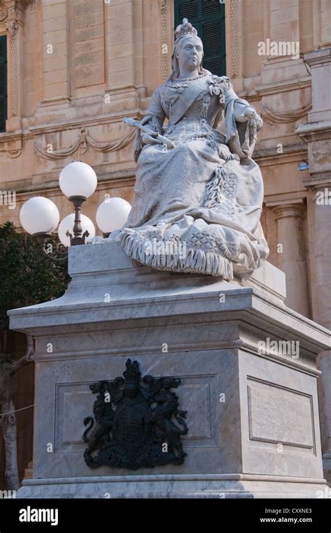 Statue Of Queen Victoria In Republic Square Valletta Malta By